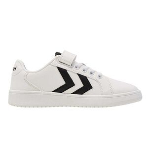 Hummel Childrens/Kids Derby Flat Court Trainers / White/Black